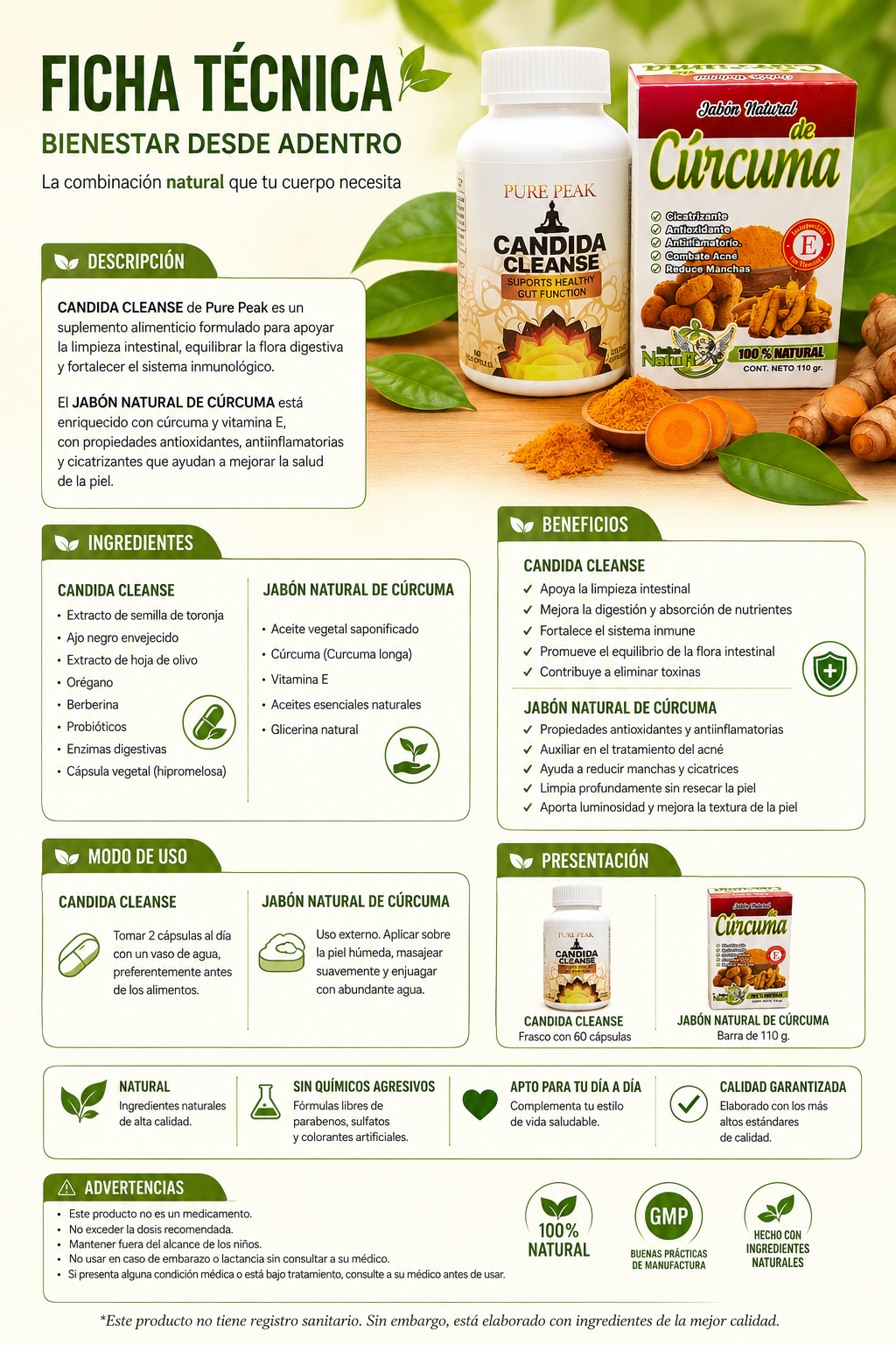 CANDIDA CLEANSE + JABÓN DE CURCUMA